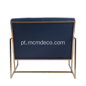 Fina moldura de aço inoxidável adornada Lounge Chair